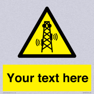 Custom warning RF radiation transmitter